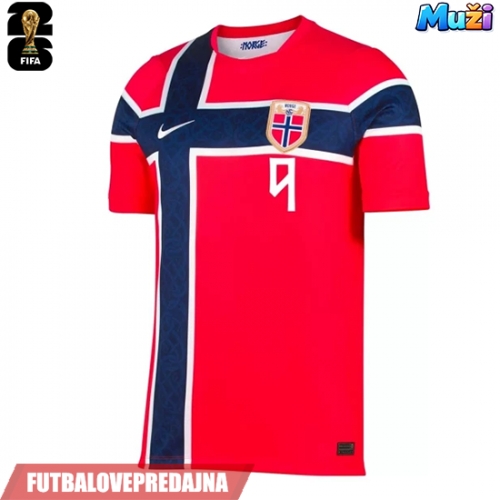 Lacne Muži Futbalové dres Nórsko Erling Haaland #9 MS 2026 Krátky Rukáv - Domáci